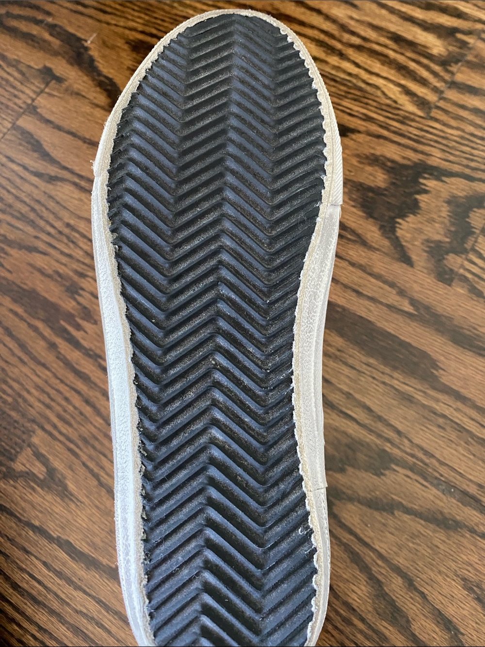 Golden Goose White High-Top Sneakers with Red Stripe & Blue Star - Picture 3 of 3
